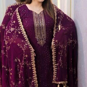 ✨ Georgette Embroidered Four-Piece Set ✨